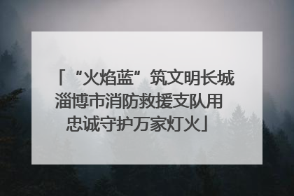 “火焰蓝”筑文明长城 淄博市消防救援支队用忠诚守护万家灯火