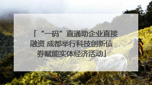 “一码”直通助企业直接融资 成都举行科技创新债券赋能实体经济活动