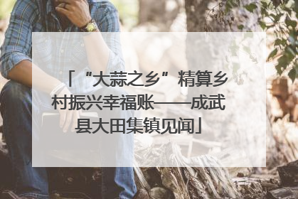 “大蒜之乡”精算乡村振兴幸福账——成武县大田集镇见闻
