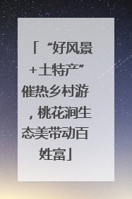 “好风景+土特产”催热乡村游，桃花涧生态美带动百姓富