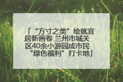 “方寸之美”绘就宜居新画卷 兰州市城关区40余小游园成市民“绿色福利”打卡地