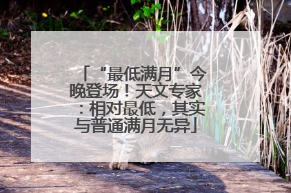 “最低满月”今晚登场！天文专家：相对最低，其实与普通满月无异