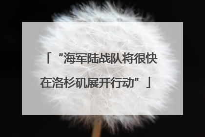 “海军陆战队将很快在洛杉矶展开行动”