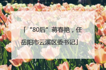 “80后”蒋春艳，任岳阳市云溪区委书记