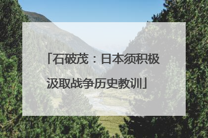 石破茂：日本须积极汲取战争历史教训