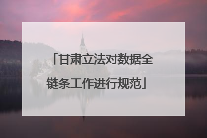 甘肃立法对数据全链条工作进行规范
