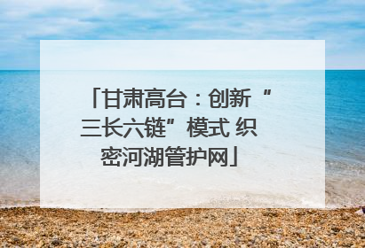 甘肃高台：创新“三长六链”模式 织密河湖管护网