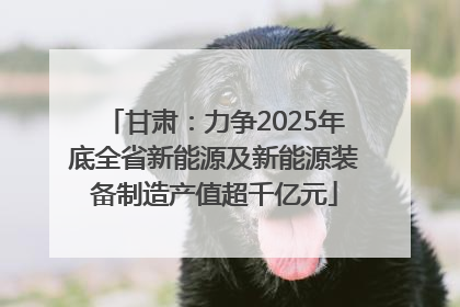 甘肃：力争2025年底全省新能源及新能源装备制造产值超千亿元