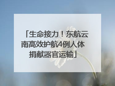 生命接力！东航云南高效护航4例人体捐献器官运输