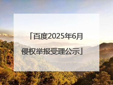 百度2025年6月侵权举报受理公示