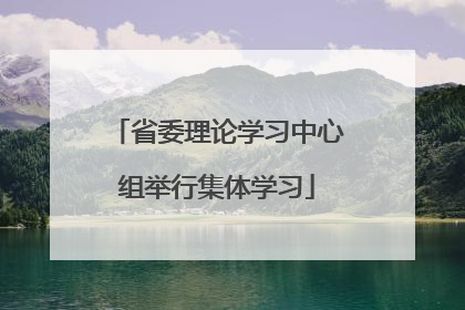 省委理论学习中心组举行集体学习