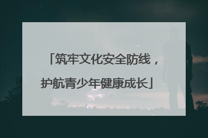 筑牢文化安全防线，护航青少年健康成长