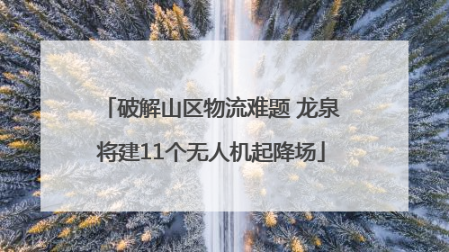 破解山区物流难题 龙泉将建11个无人机起降场