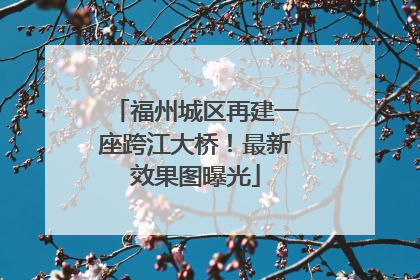 福州城区再建一座跨江大桥！最新效果图曝光
