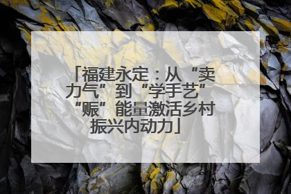 福建永定：从“卖力气”到“学手艺”“赈”能量激活乡村振兴内动力
