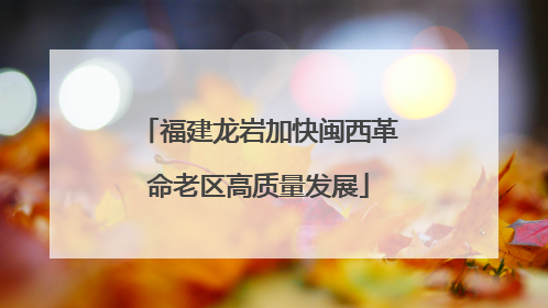 福建龙岩加快闽西革命老区高质量发展