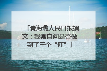 秦海璐人民日报撰文：我常自问是否做到了三个“懂”