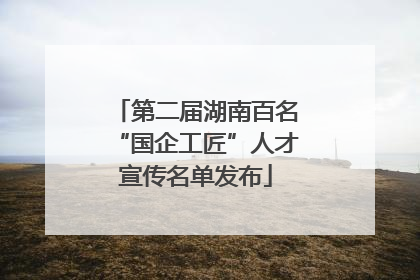 第二届湖南百名“国企工匠”人才宣传名单发布