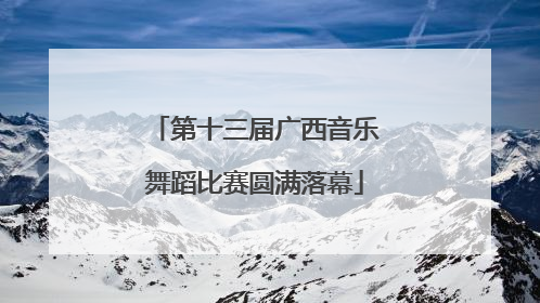 第十三届广西音乐舞蹈比赛圆满落幕