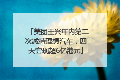 美团王兴年内第二次减持理想汽车，四天套现超6亿港元