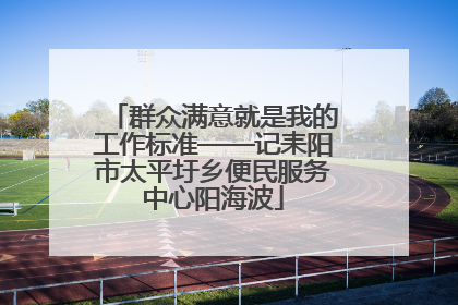 群众满意就是我的工作标准——记耒阳市太平圩乡便民服务中心阳海波