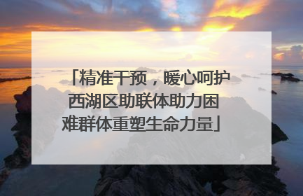精准干预，暖心呵护 西湖区助联体助力困难群体重塑生命力量