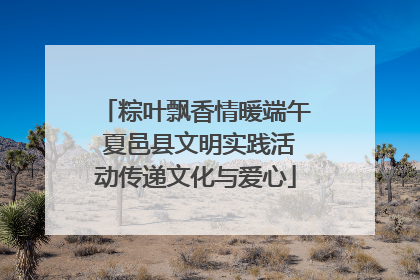 粽叶飘香情暖端午 夏邑县文明实践活动传递文化与爱心