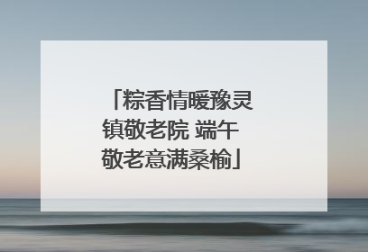 粽香情暖豫灵镇敬老院 端午敬老意满桑榆