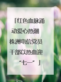 红色血脉涌动爱心热潮 株洲电信党员干部以热血迎“七一”