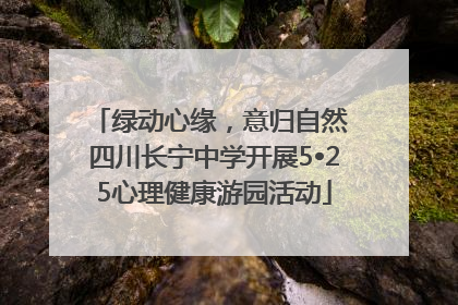 绿动心缘，意归自然 四川长宁中学开展5•25心理健康游园活动
