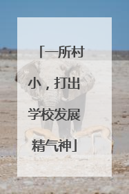 一所村小，打出学校发展精气神