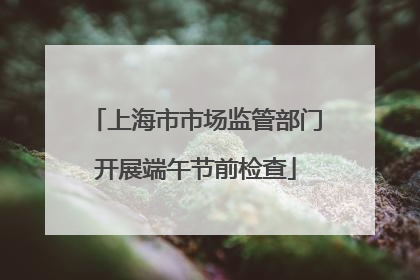 上海市市场监管部门开展端午节前检查