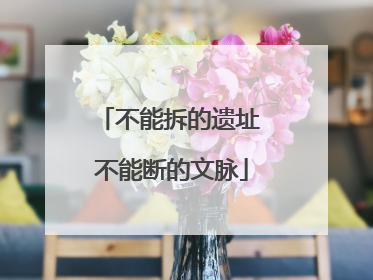不能拆的遗址 不能断的文脉