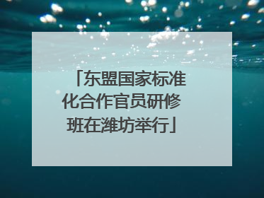 东盟国家标准化合作官员研修班在潍坊举行