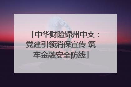中华财险锦州中支：党建引领消保宣传 筑牢金融安全防线