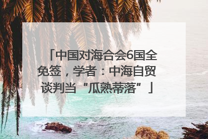 中国对海合会6国全免签，学者：中海自贸谈判当“瓜熟蒂落”