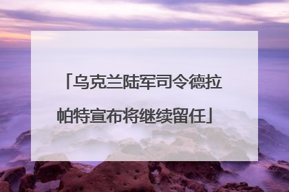 乌克兰陆军司令德拉帕特宣布将继续留任