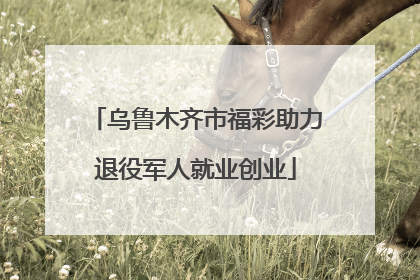 乌鲁木齐市福彩助力退役军人就业创业