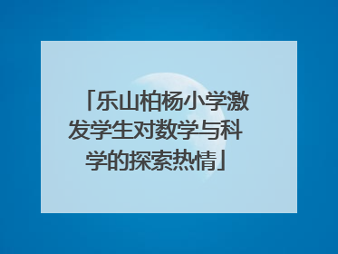乐山柏杨小学激发学生对数学与科学的探索热情