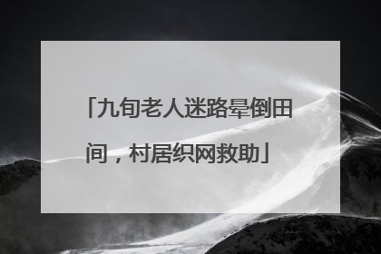 九旬老人迷路晕倒田间，村居织网救助