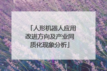 人形机器人应用改进方向及产业同质化现象分析