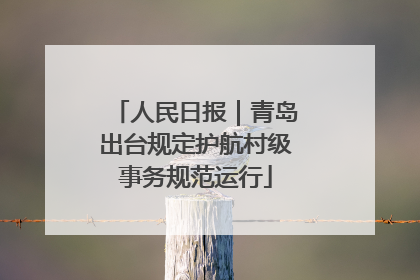 人民日报｜青岛出台规定护航村级事务规范运行