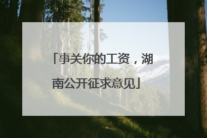 事关你的工资，湖南公开征求意见