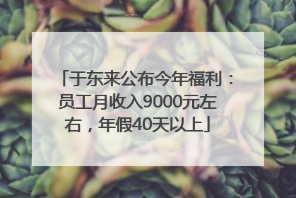 于东来公布今年福利：员工月收入9000元左右，年假40天以上