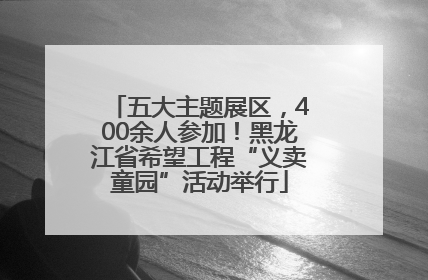 五大主题展区，400余人参加！黑龙江省希望工程“义卖童园”活动举行