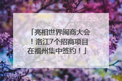 亮相世界闽商大会！洛江7个招商项目在福州集中签约！