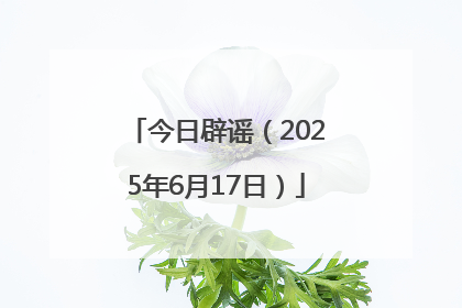 今日辟谣（2025年6月17日）