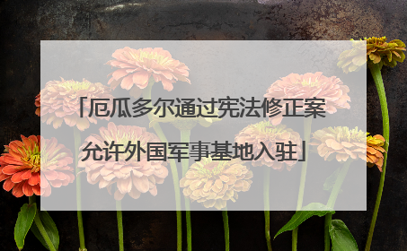 厄瓜多尔通过宪法修正案 允许外国军事基地入驻