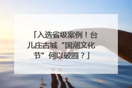入选省级案例！台儿庄古城“国潮文化节”何以破圈？