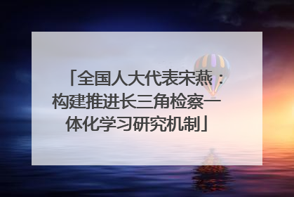 全国人大代表宋燕：构建推进长三角检察一体化学习研究机制